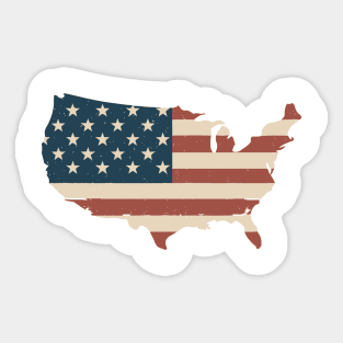 Grunge USA flag map Sticker